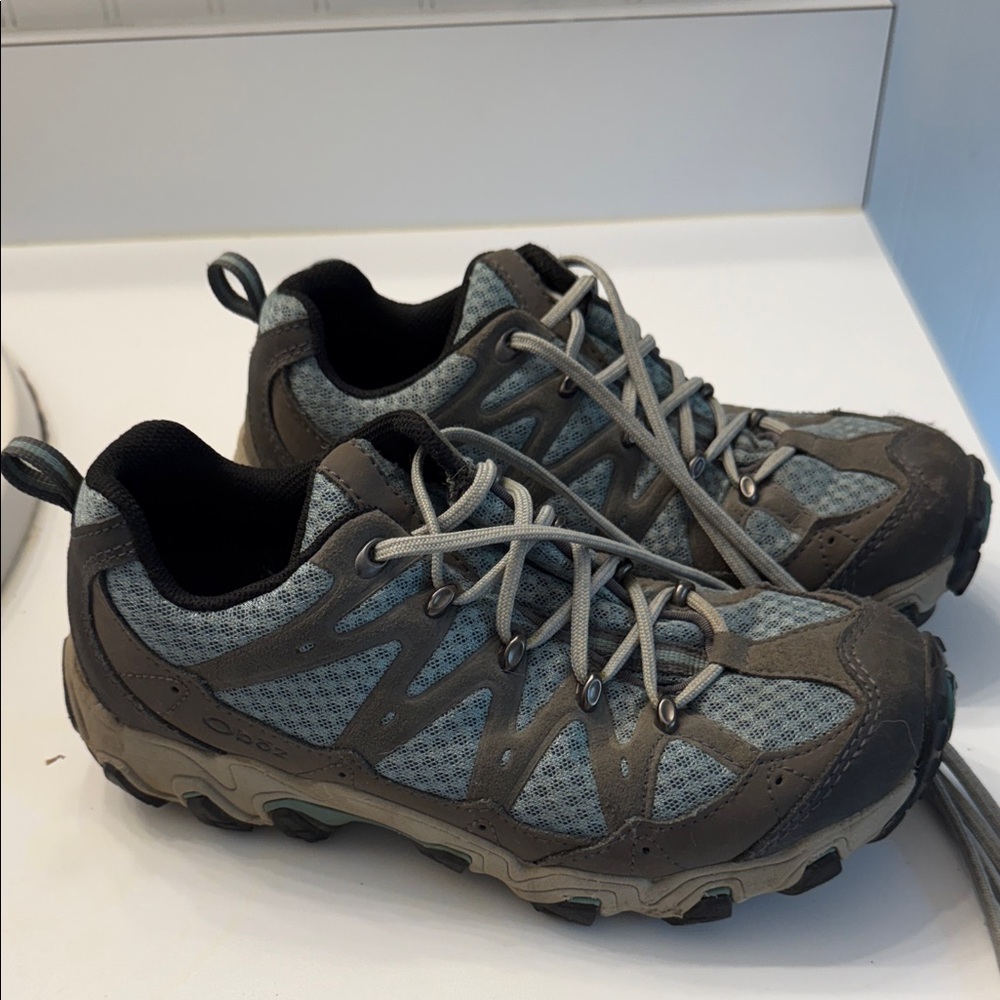 Women's Gray and Brown Lace Up Boots